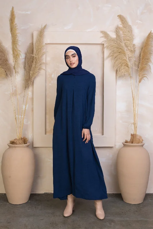 Blue Sheath Abaya Maxi Dress