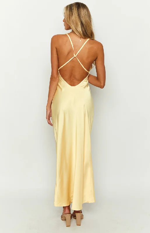 Elery Light Yellow Midi Dress