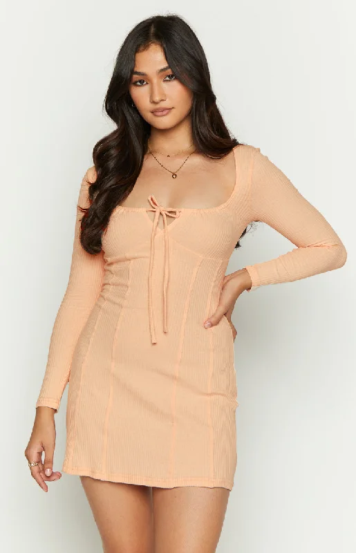 Eliana Beige Mini Party Dress