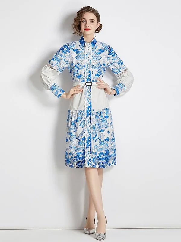 Eterna Button Down Print Dress