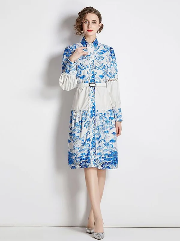 Eterna Button Down Print Dress