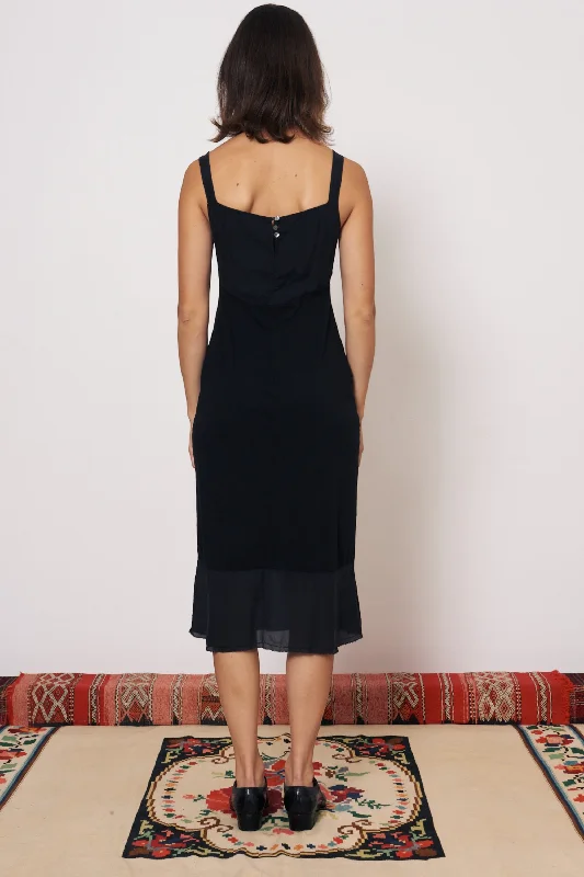 Black Yoruba Midi Dress