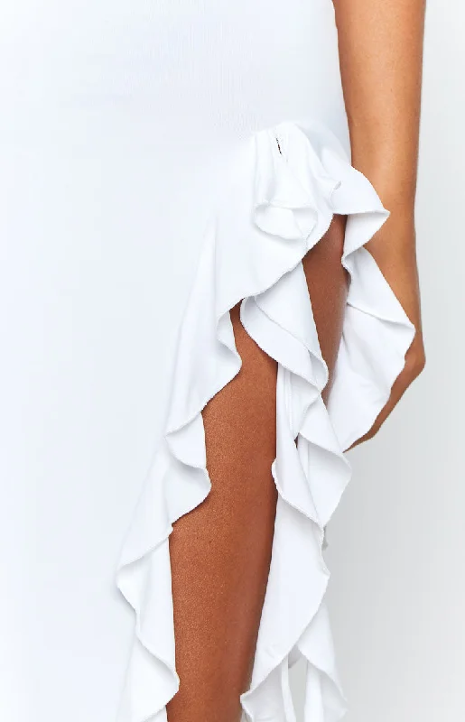 Lioness Rendezvous White Strapless Midi Dress