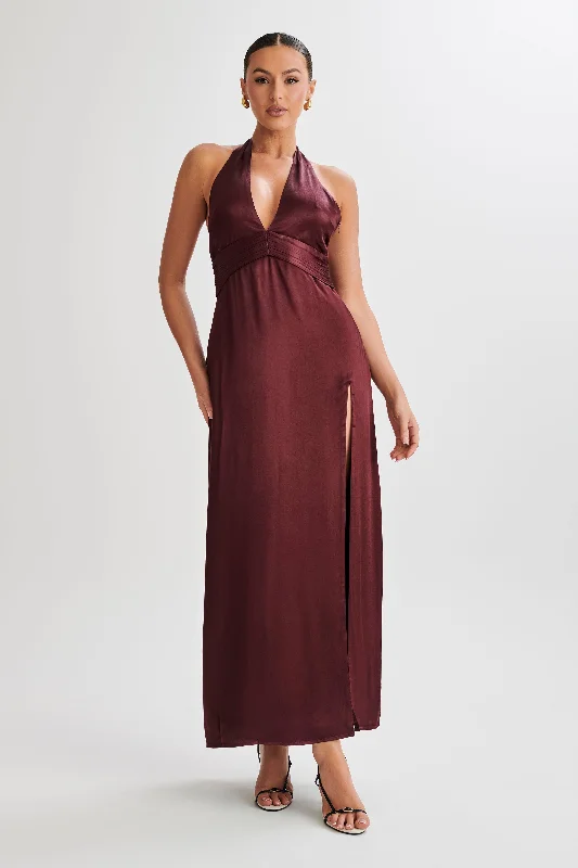 Milana Halter Maxi Dress - Plum