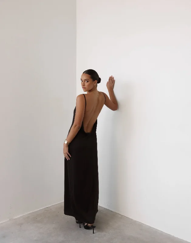 Ophelia Maxi Dress (Chocolate)