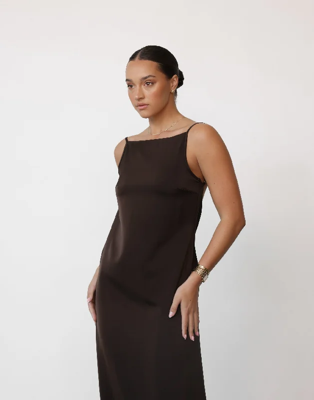 Ophelia Maxi Dress (Chocolate)