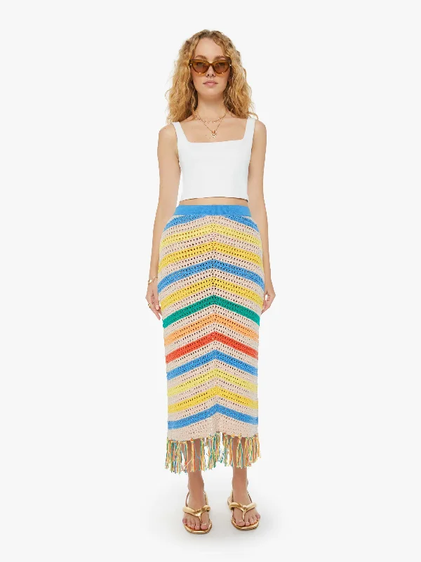 The Fringe Midi Skirt - Candy Stripe