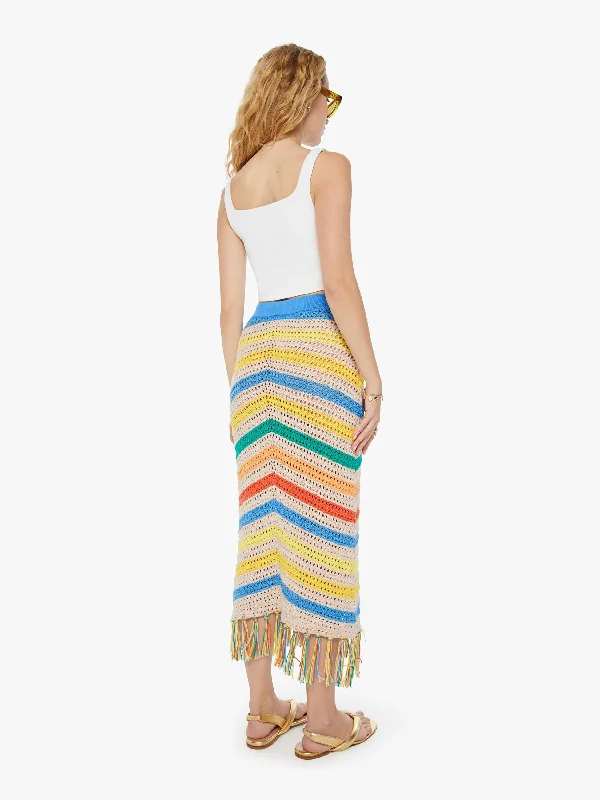 The Fringe Midi Skirt - Candy Stripe