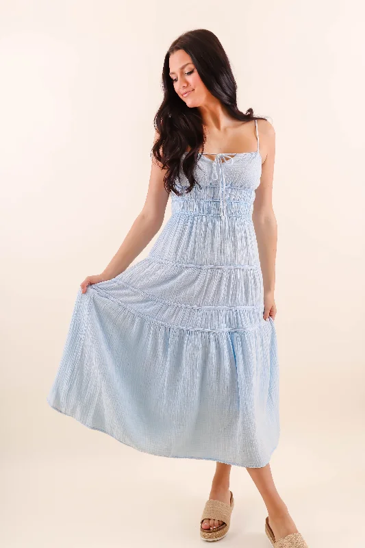 What A Rush Midi Dress-Light Blue