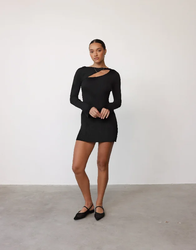 Yasmin Mini Dress (Black)