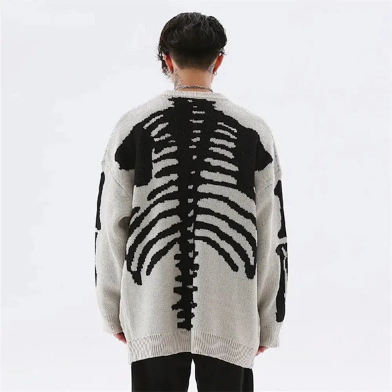 Grunge Skeleton Knitted Sweater