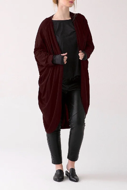 Shegul Mia Cocoon Cardigan - Bordeaux