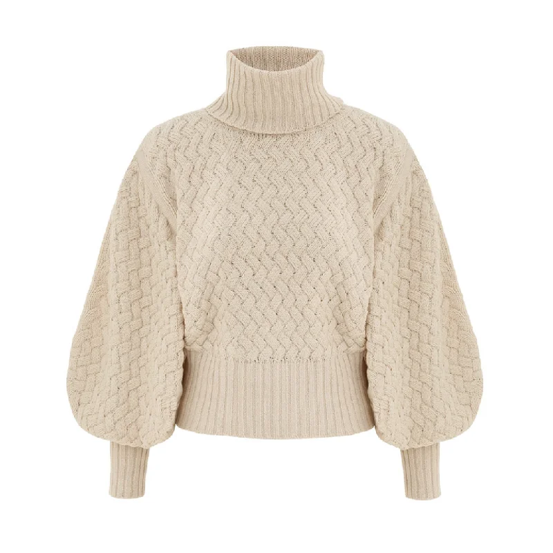 Textured Roll Neck Sweater