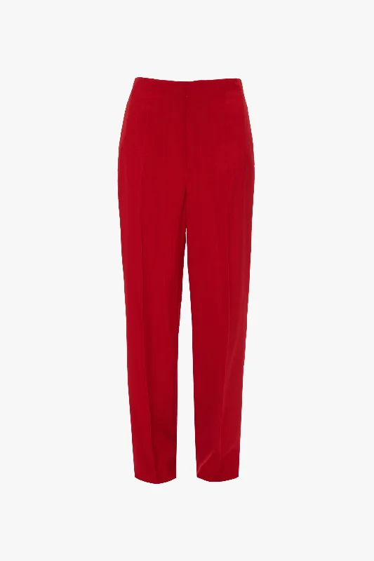 Tapered Leg Trouser In Carmine