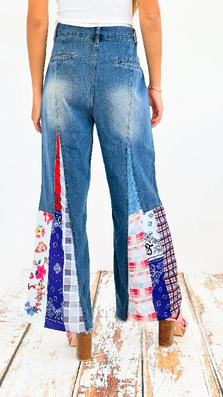 Vintage Patchwork Denim Pants