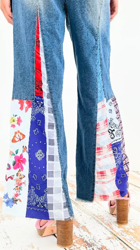 Vintage Patchwork Denim Pants