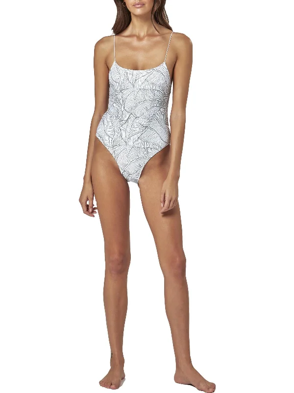 Coco Womens High Leg Spaghetti Straps One-Piece Swimsuit