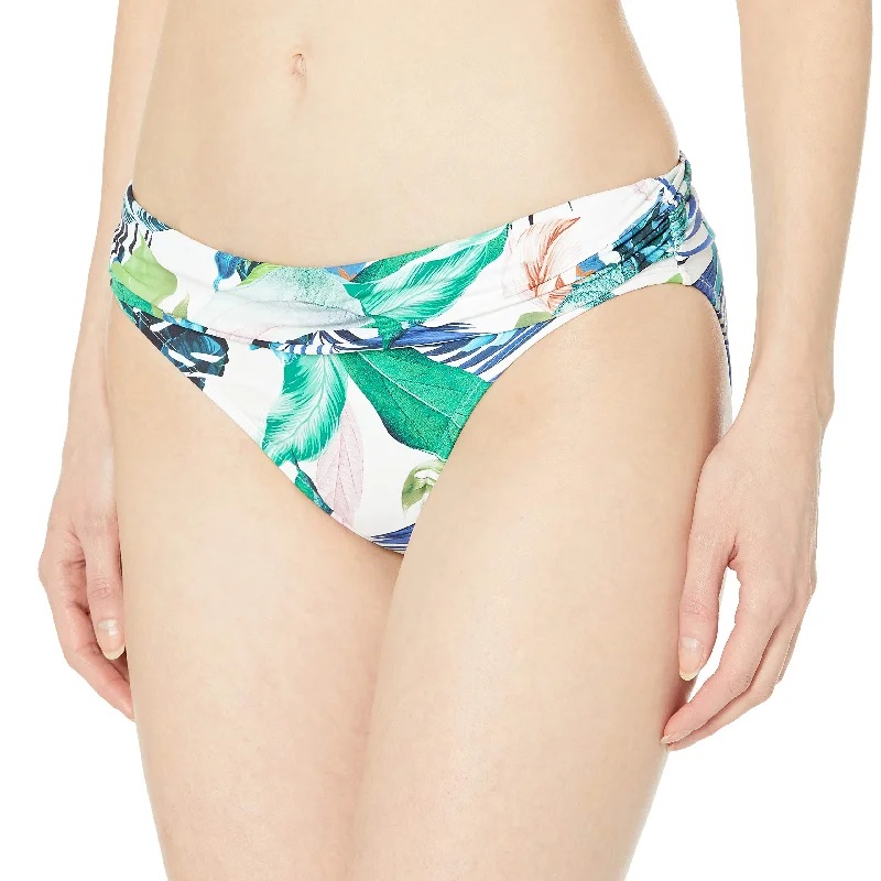 La Blanca Women's Floral Ruched-Waist Hipster Bikini Bottoms, Multi,10