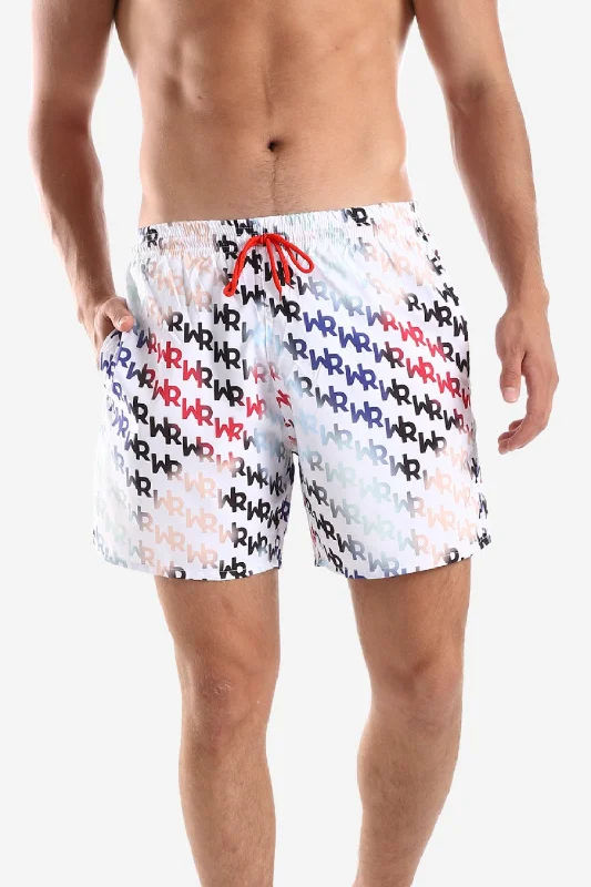 Side Pockets Crabs Patterned Shorts (1268) - White Rabbit