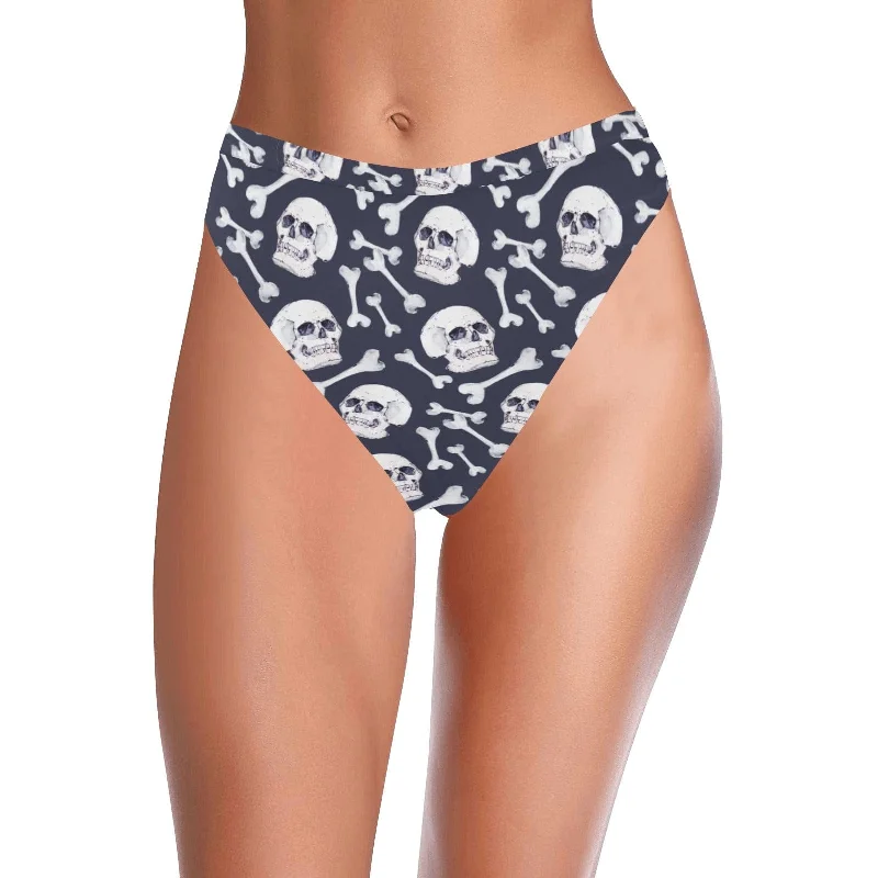 Skulls & Bones High-Waisted High-Cut Bikini Bottom