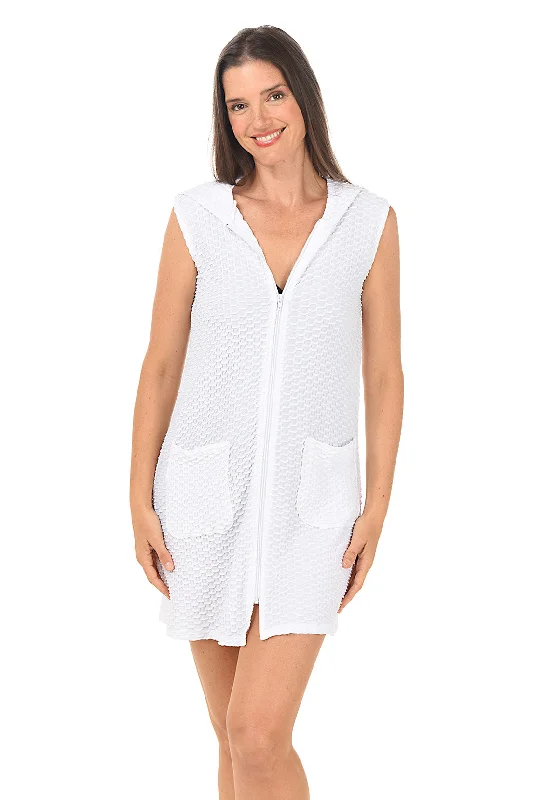 Waffle Knit Sleeveless Cover-Up