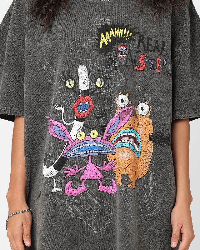 American Thrift x Aaahh!!! Real Monsters Monsters Heavyweight Vintage T-Shirt Black Wash