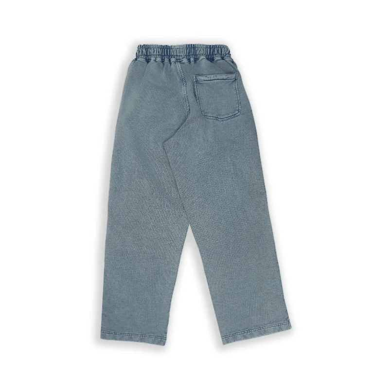 J DOUBLE KNEE TRACKPANTS IN WASHED BLUE [UNISEX]