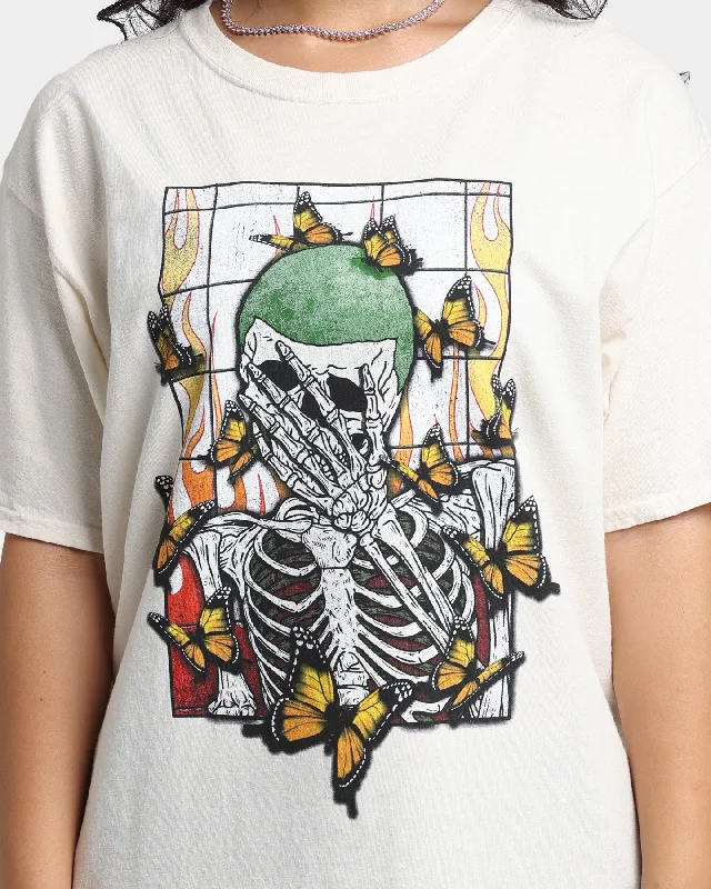 Goat Crew Green Skeleton Vintage T-Shirt Off White