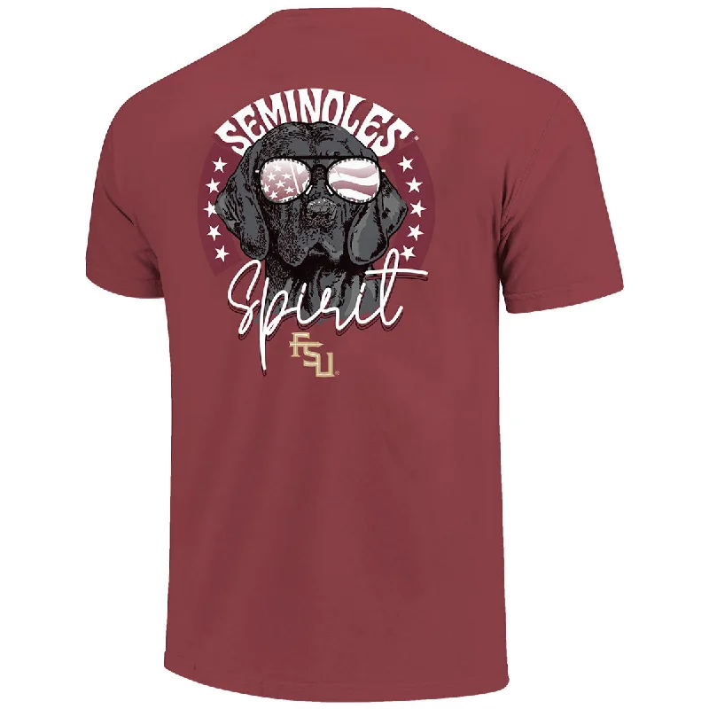 Image One Comfort Colors Seminoles FSU Patriotic Lab Design Short Sleeve T-shirt - Brick