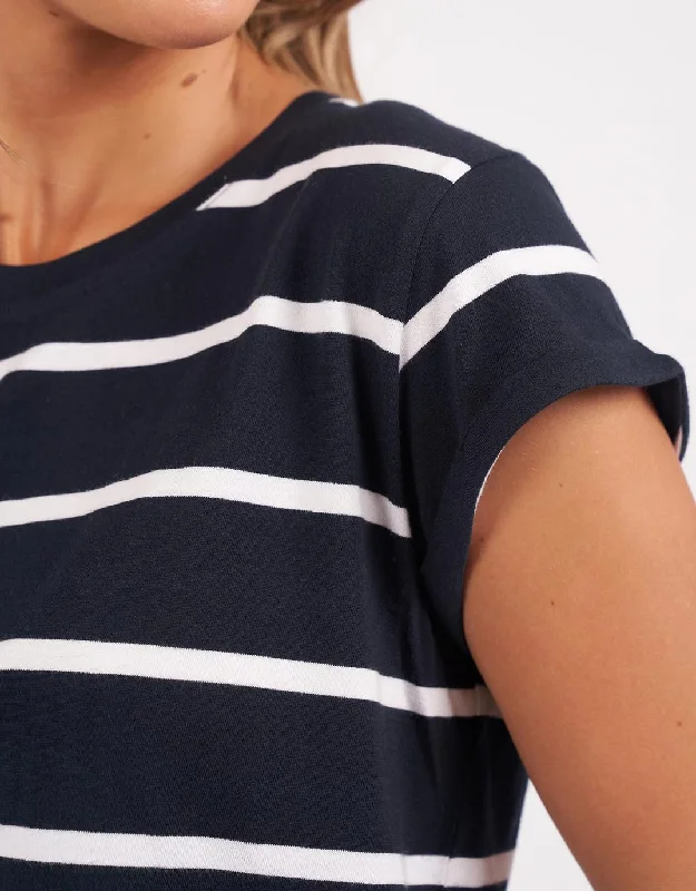 Manly Stripe Tee - Navy/White Stripe