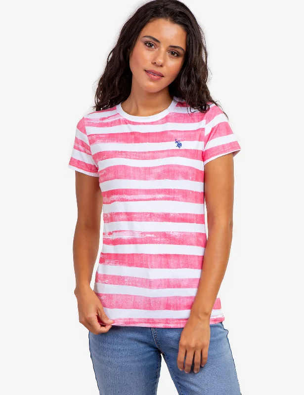 PAINT STRIPE CREW NECK T-SHIRT