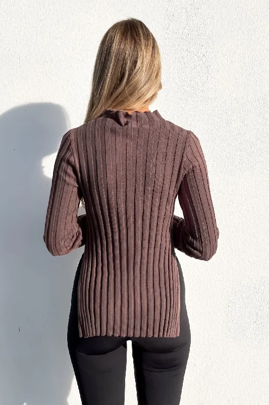 Sam Knit Long Sleeve Chocolate