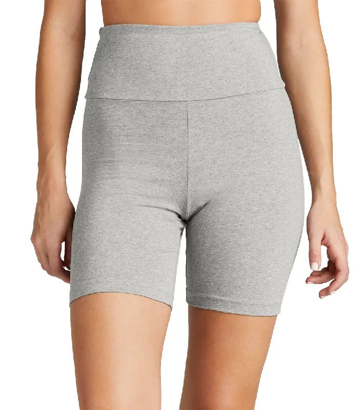 District Women’s Flex High-Waist Bike Shorts Light Heather Grey