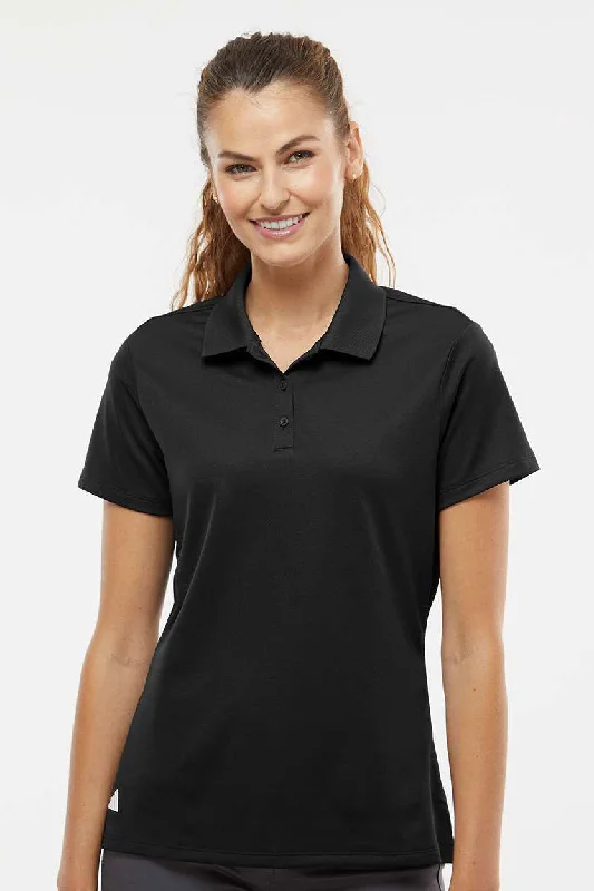 Adidas Womens UV Protection Short Sleeve Polo Shirt - Black - NEW