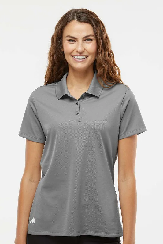 Adidas Womens UV Protection Short Sleeve Polo Shirt - Grey - NEW