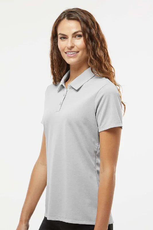 Adidas Womens Heathered Short Sleeve Polo Shirt - Grey Melange - NEW