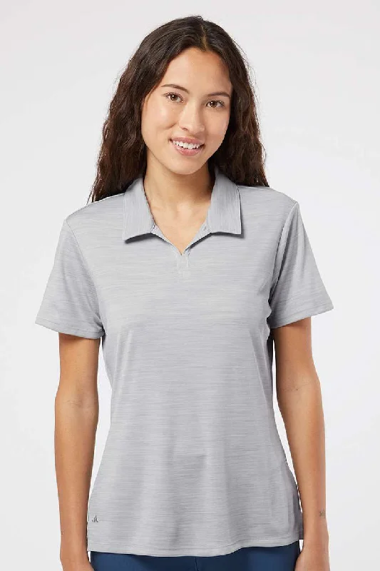 Adidas Womens UPF 50+ Short Sleeve Polo Shirt - Mid Grey Melange - NEW