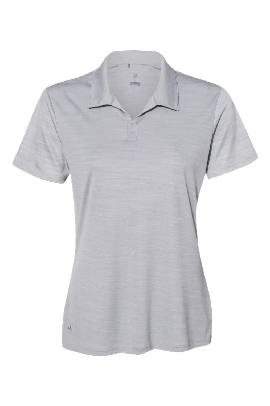 Adidas Womens UPF 50+ Short Sleeve Polo Shirt - Mid Grey Melange - NEW