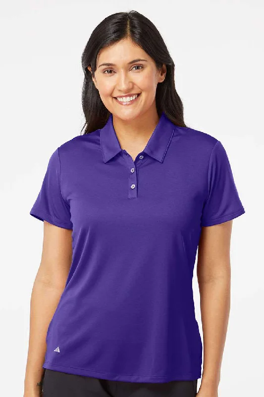 Adidas Womens Performance UPF 50+ Short Sleeve Polo Shirt - Collegiate Purple - NEW