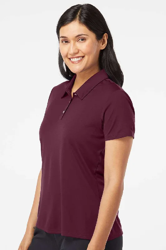 Adidas Womens Performance UPF 50+ Short Sleeve Polo Shirt - Maroon - NEW