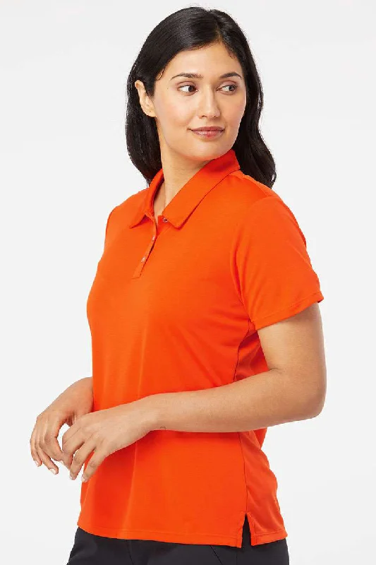 Adidas Womens Performance UPF 50+ Short Sleeve Polo Shirt - Orange - NEW