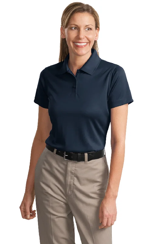 CornerStone Womens Select Moisture Wicking Short Sleeve Polo Shirt - Dark Navy Blue