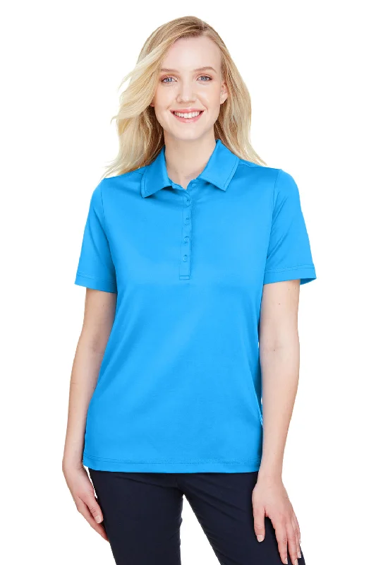 Devon & Jones Womens CrownLux Range Flex Performance Moisture Wicking Short Sleeve Polo Shirt - Ocean Blue