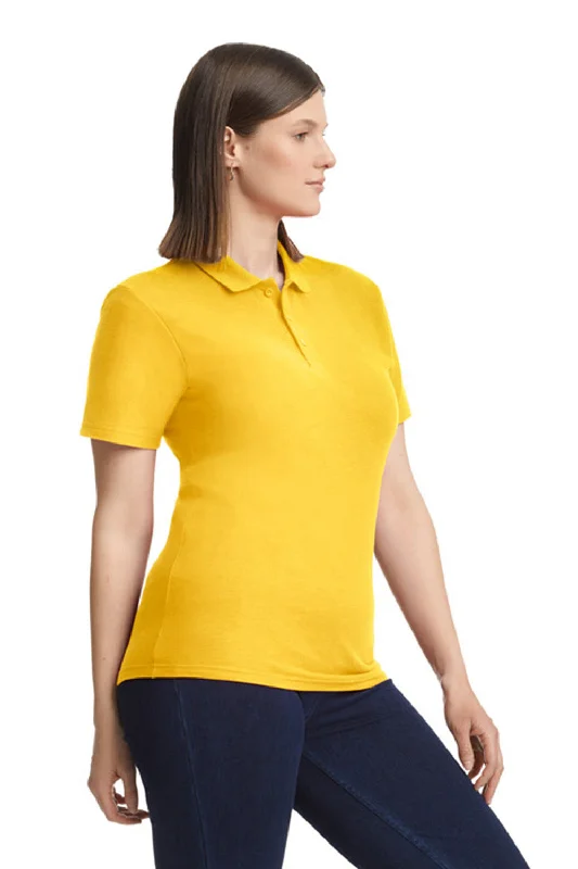 Gildan Womens SoftStyle Double Pique Short Sleeve Polo Shirt - Daisy Yellow