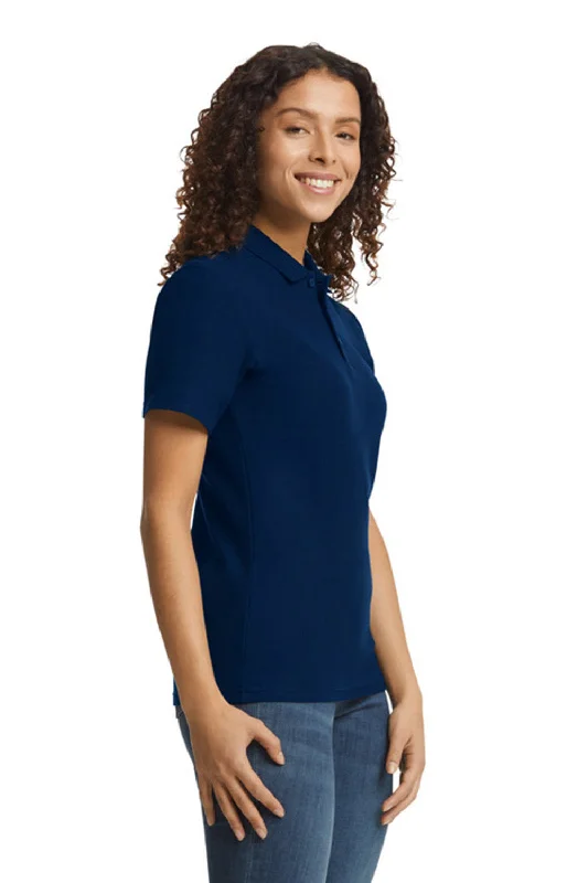 Gildan Womens SoftStyle Double Pique Short Sleeve Polo Shirt - Navy Blue