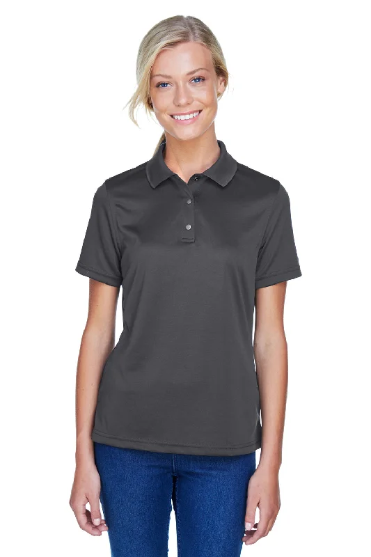 Harriton Womens Advantage Moisture Wicking Short Sleeve Polo Shirt - Dark Charcoal Grey