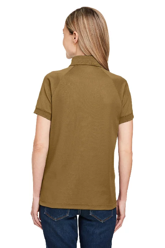 Harriton Womens Charge Moisture Wicking Short Sleeve Polo Shirt - Coyote Brown