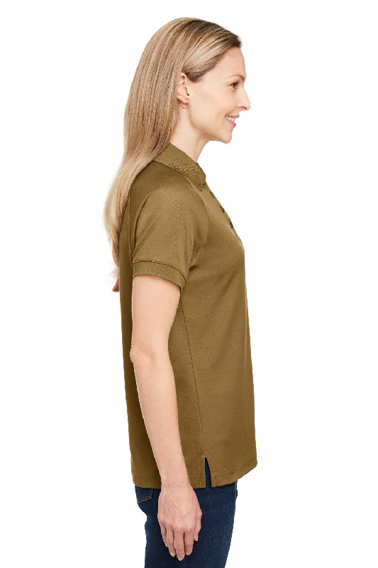 Harriton Womens Charge Moisture Wicking Short Sleeve Polo Shirt - Coyote Brown