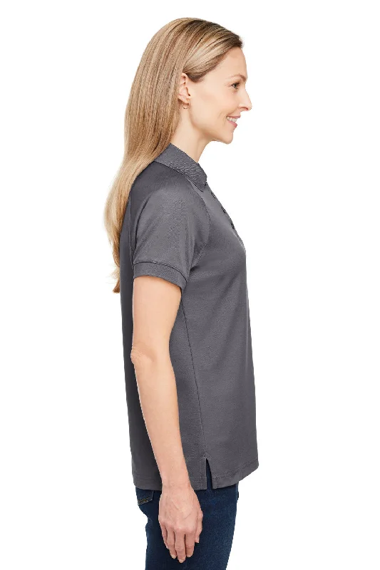 Harriton Womens Charge Moisture Wicking Short Sleeve Polo Shirt - Dark Charcoal Grey