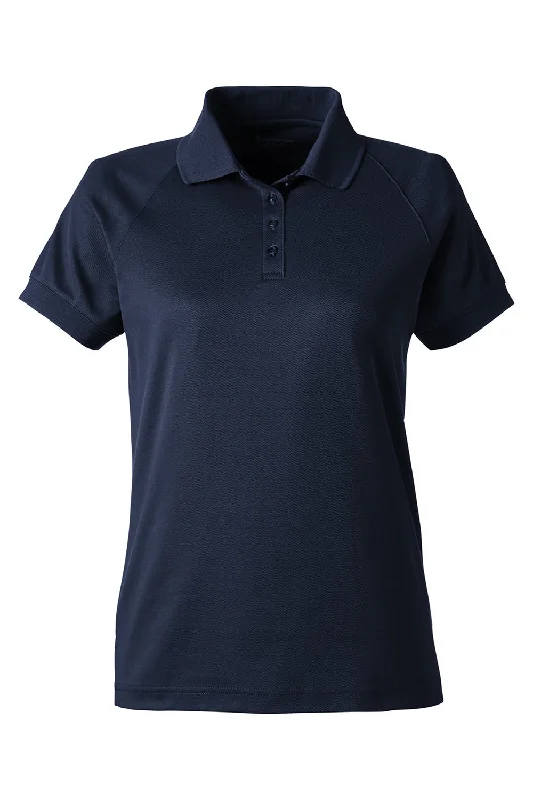 Harriton Womens Charge Moisture Wicking Short Sleeve Polo Shirt - Dark Navy Blue